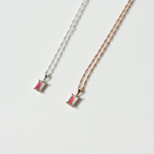 925 Silver AB Color Square Necklace_KWAJE188