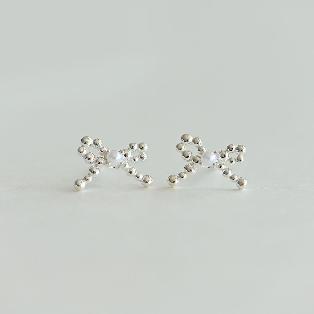 925 silver bubble bone earrings_KWAJE531