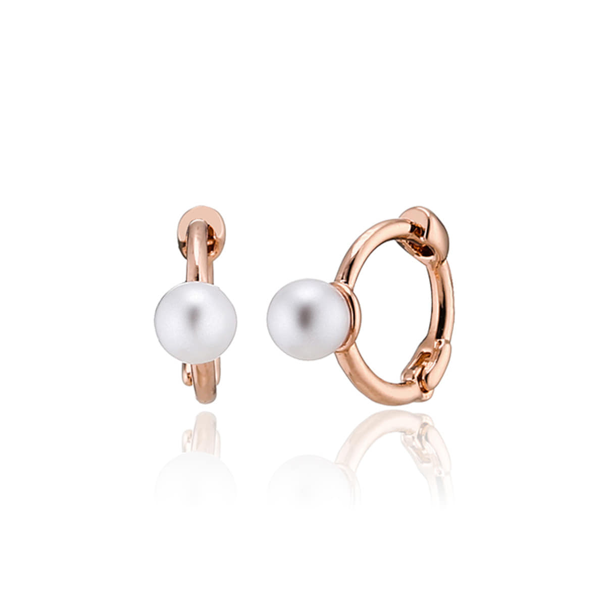 925 Silver Mini Pearl One-Touch Earrings_KWAJE246