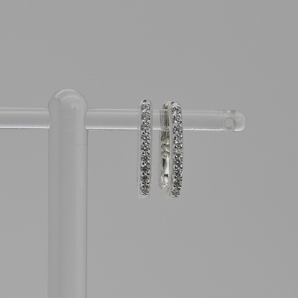 925 silver cubic chain one-touch (small) earrings_KWAJE228