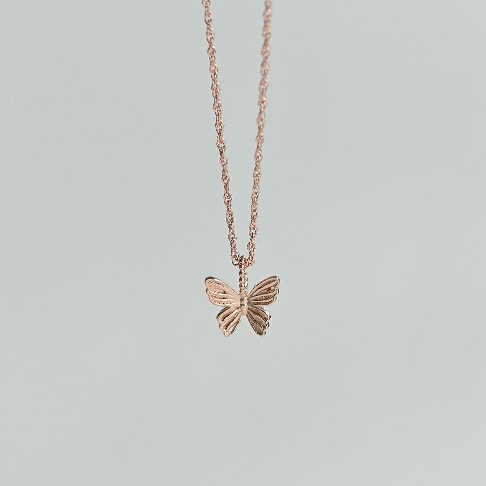 925 Silver Butterfly Singapore Chain Necklace_KWAJE209