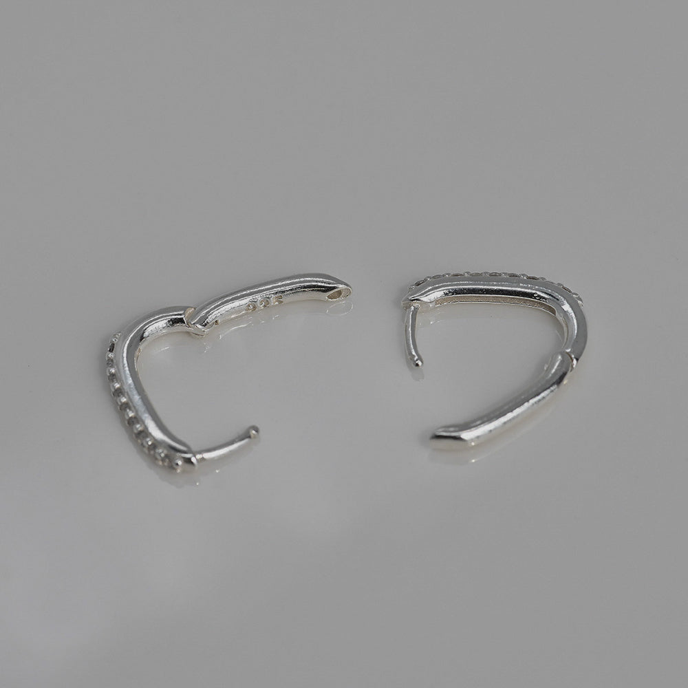 925 silver cubic chain one-touch (small) earrings_KWAJE228