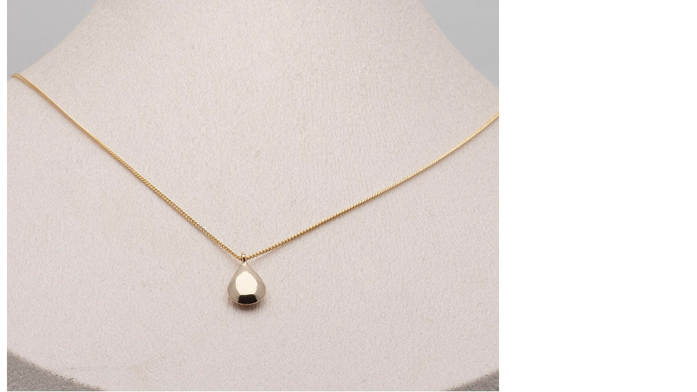 925 Silver Rump Water Drop Necklace_KWAJE589