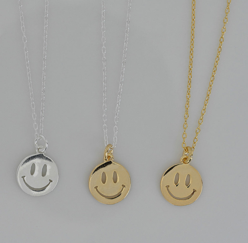 925 silver smile medal necklace_KWAJE119