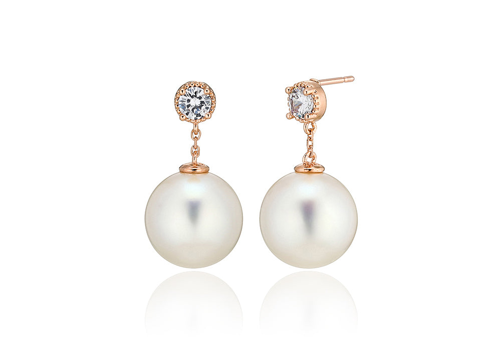 925 silver 12mm pearl drop earrings_KWAJE509