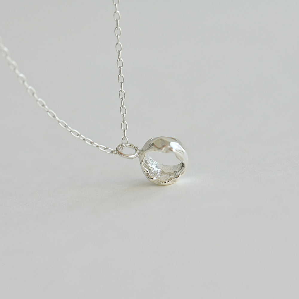 925 silver foil pendant necklace_KWAJE414