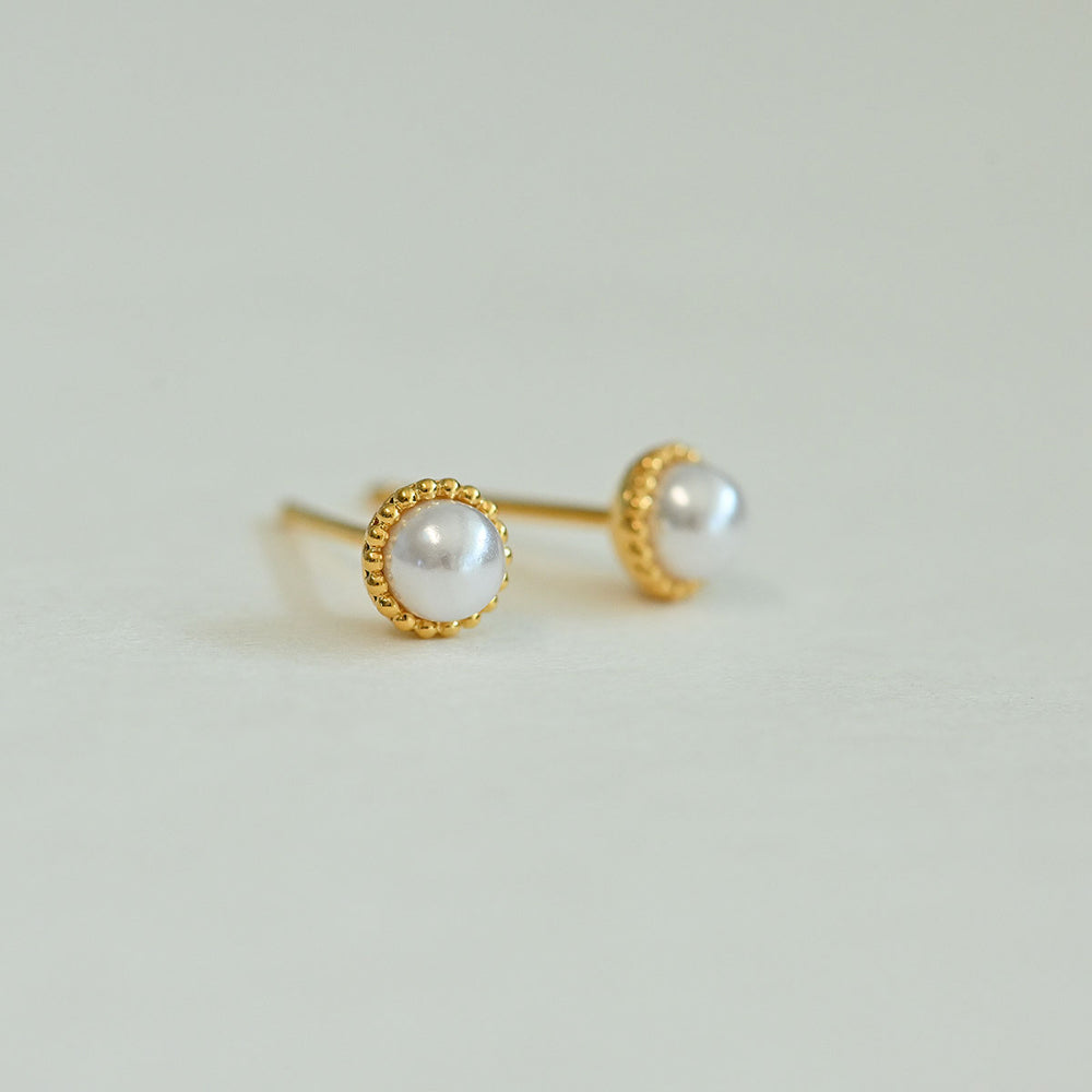 925 silver pearl stud earrings_KWAJE496