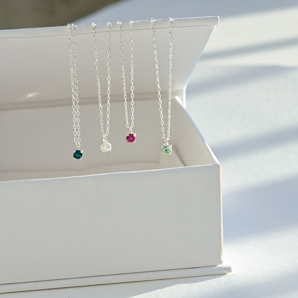 925 Silver Birthstone Necklace_KWAJE158