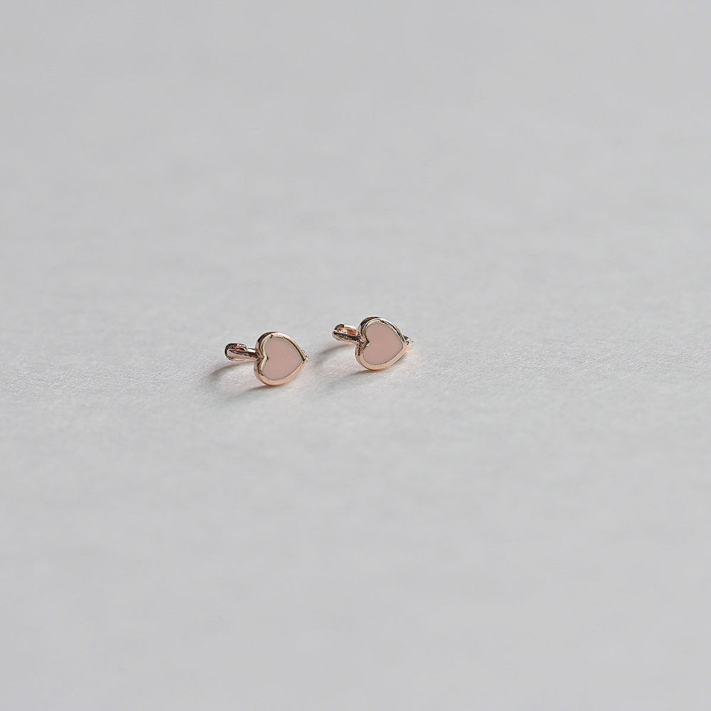 925 silver sujipok heart one touch earrings_KWAJE542