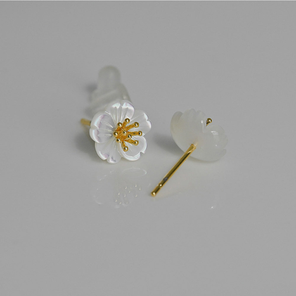 925 silver mother-of-pearl flower earrings_KWAJE494